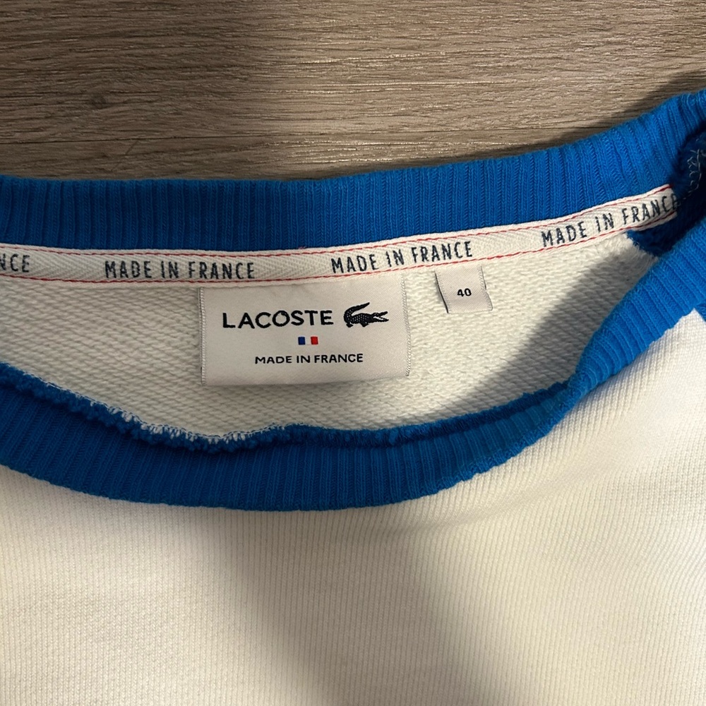 đ Lacoste Womenâs Made in France Colorblock Organic Cotton Sweater - Picture 3 of 6